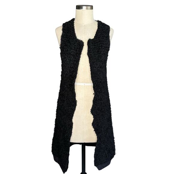 SEE BY CHLOE Mixed Textured Open Front Knit Sweater Vest Women's Size 4 - Picture 1 of 8